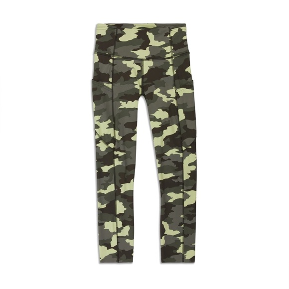 Lululemon Leggings Fast And Free High Rise Crop Camo 6 Small - Picture 1 of 10